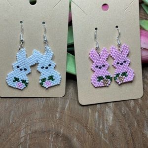 Seed bead earrings.925 sterling silver